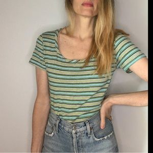 Vintage 90s Striped Fitted Body Top